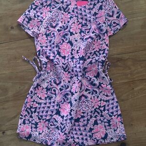 Lily Pulitzer Pink and Blue Patterned Romper Size 0